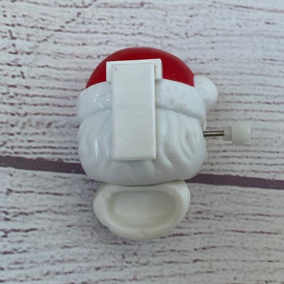 Vintage Santa Claus Wind Up Christmas Toy Moving Beard Clip On Lapel 2"H - Picture 7 of 11